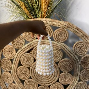 White bead Luxury Bag